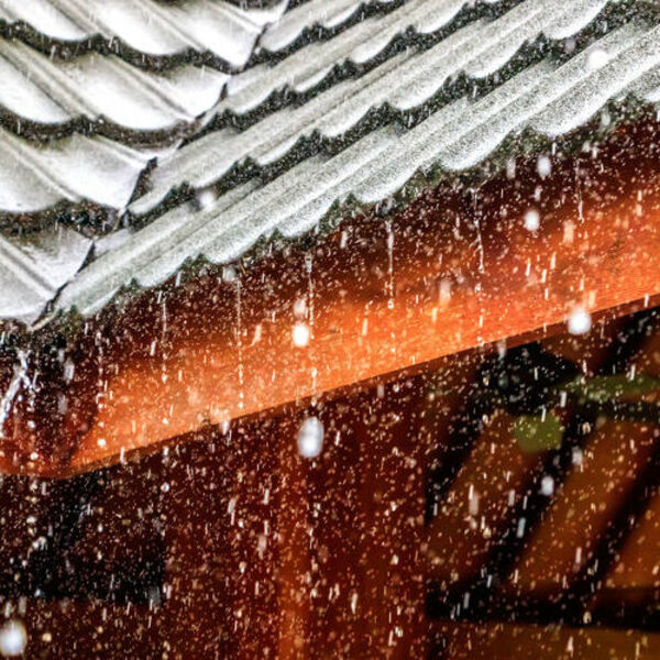 rain on metal